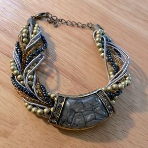 Earth tone brown and gray bracelet